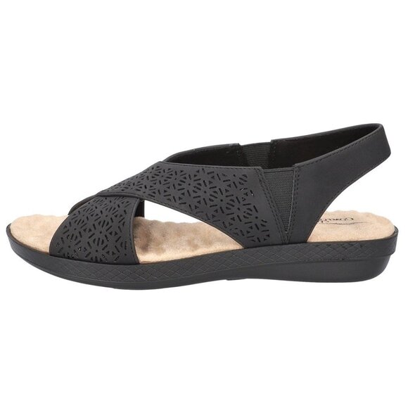 Easy Street Womens Claudia Comfort Slip On Wave Sandals Black Size 7.5M NIB - Picture 2 of 7